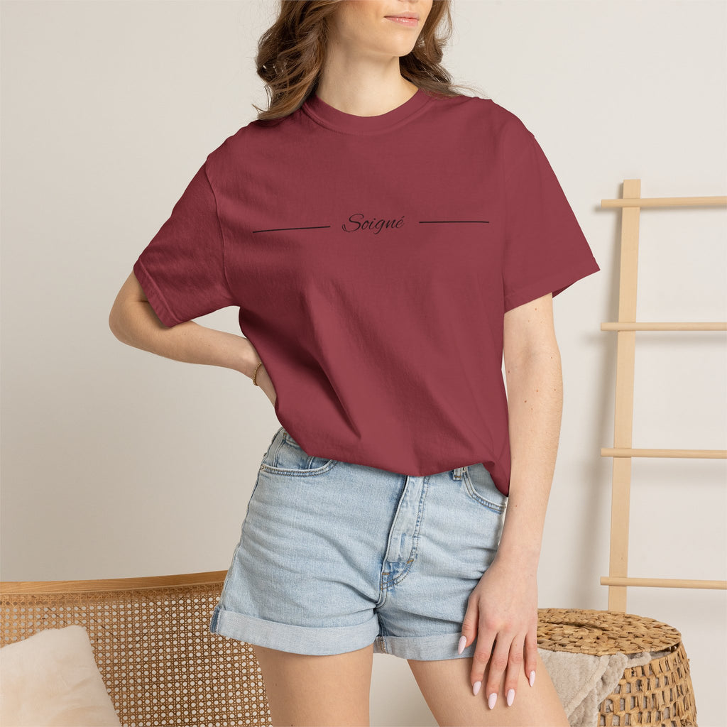 SOIGNÉ- Men's Essentials Tee black script