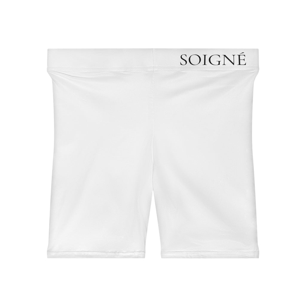 Copy of Soigné Women's Biker Shorts — Neutral Cream High-Waist Activewear