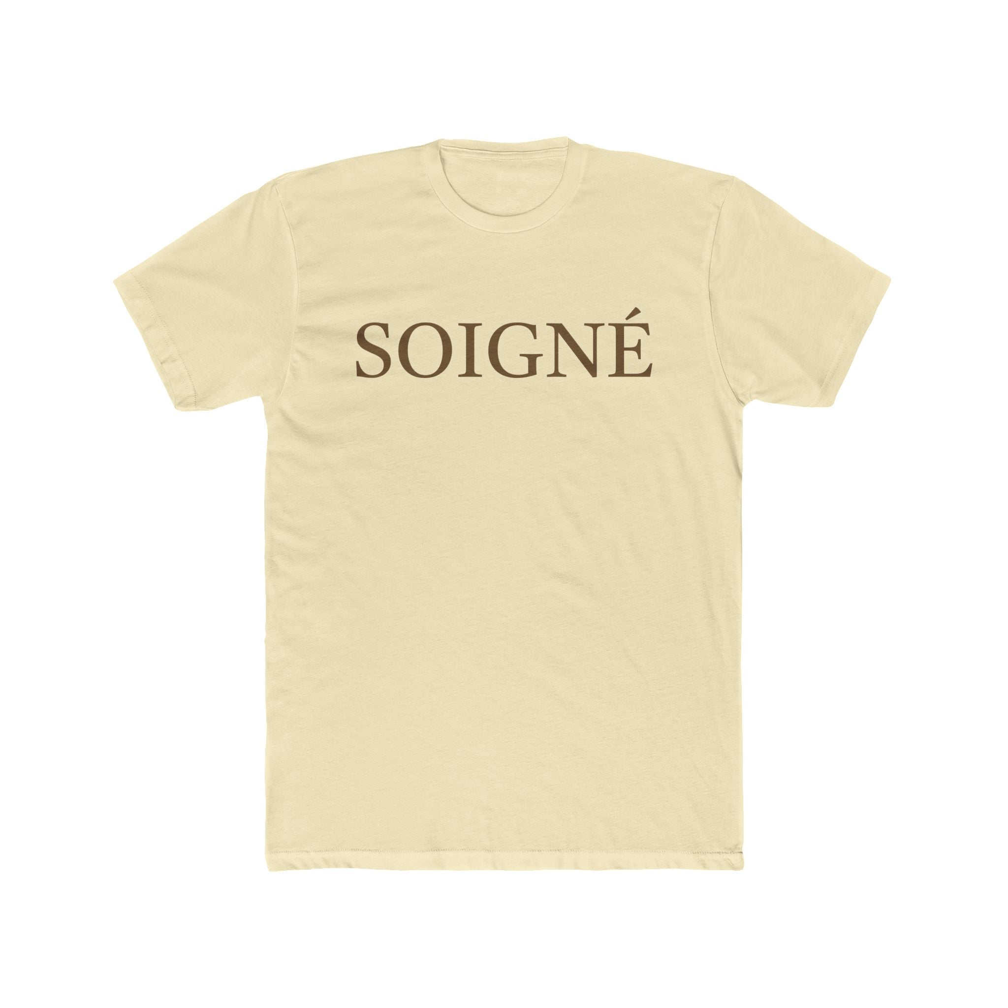 SOIGNÉ- Men's Essentials Tee brown script