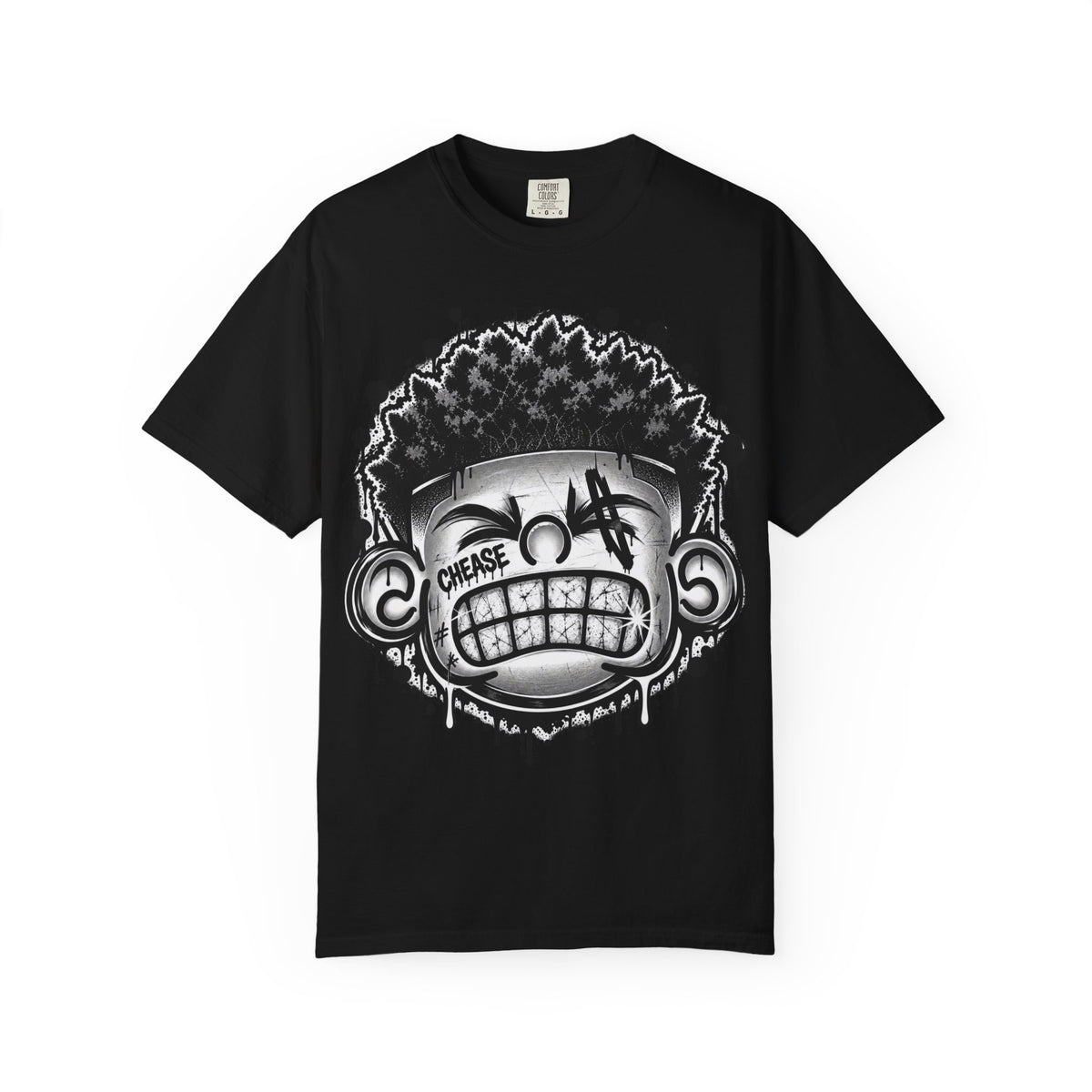 Graffiti Grin T-Shirt — Urban Street Art Tee with 'CHEESE' Graphic
