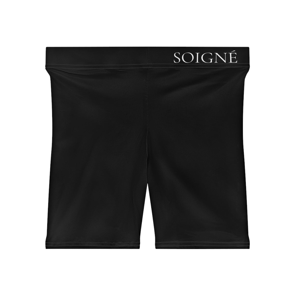 Soigné Women's Biker Shorts — Neutral Cream High-Waist Activewear