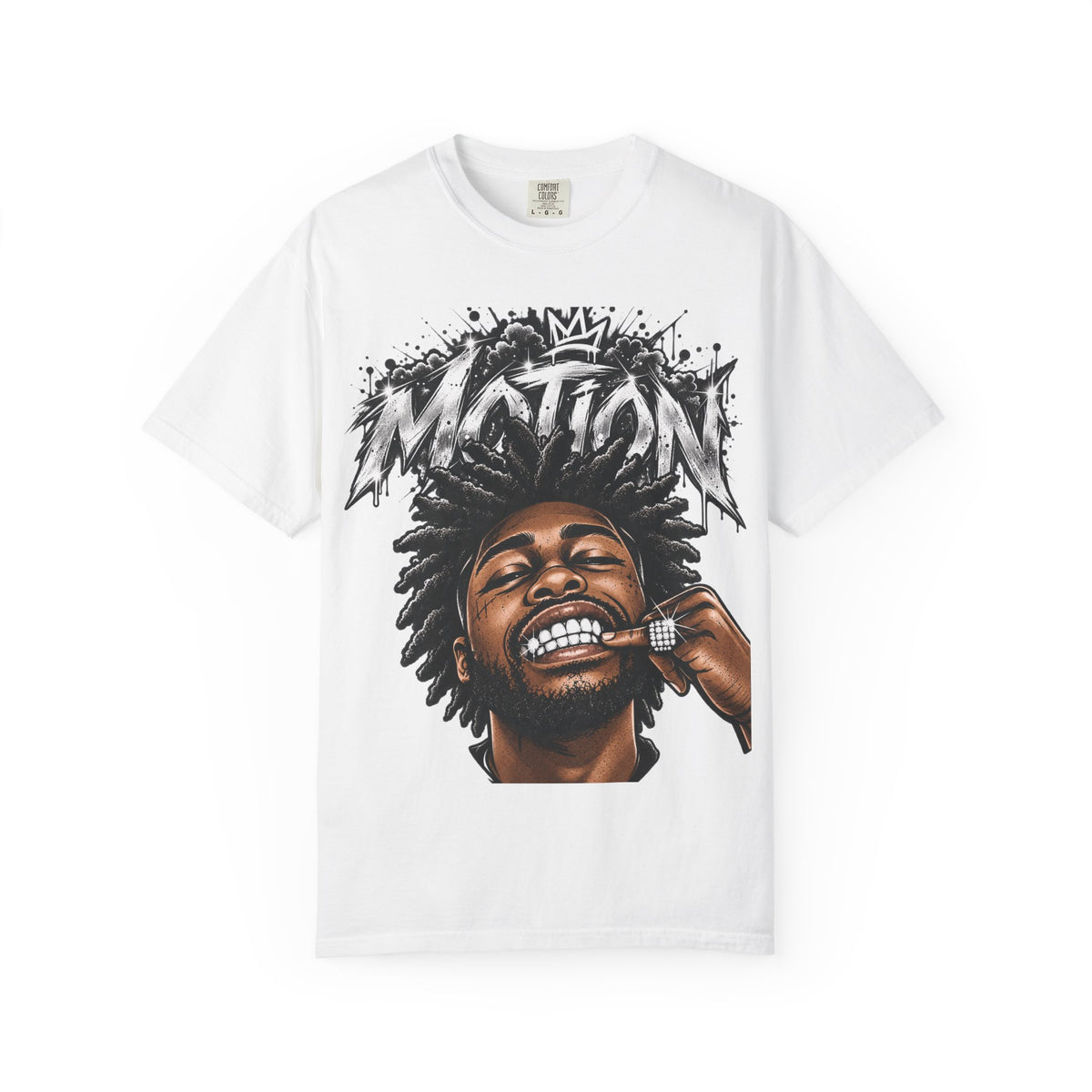 Graffiti Crown Portrait T-Shirt — 'MOTION' Hip-Hop Streetwear Graphic Tee