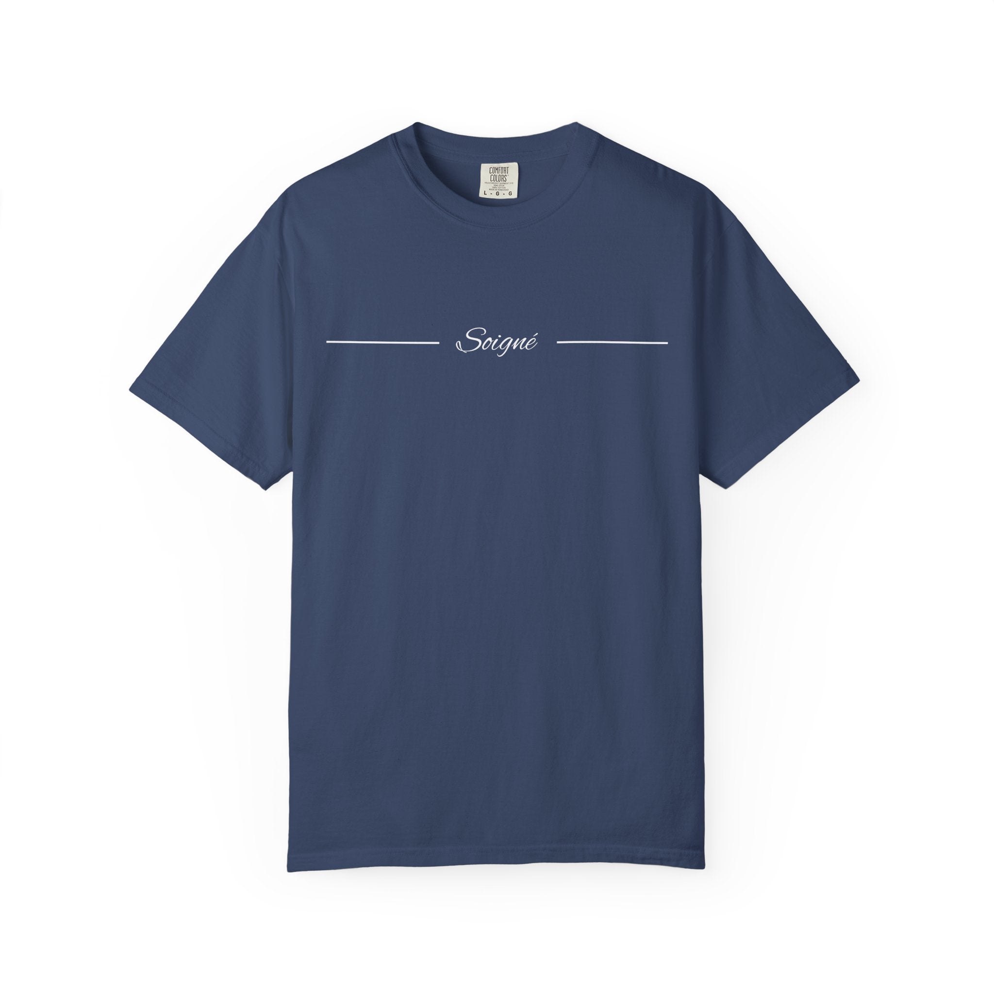 SOIGNÉ- Men's Essentials Tee white script