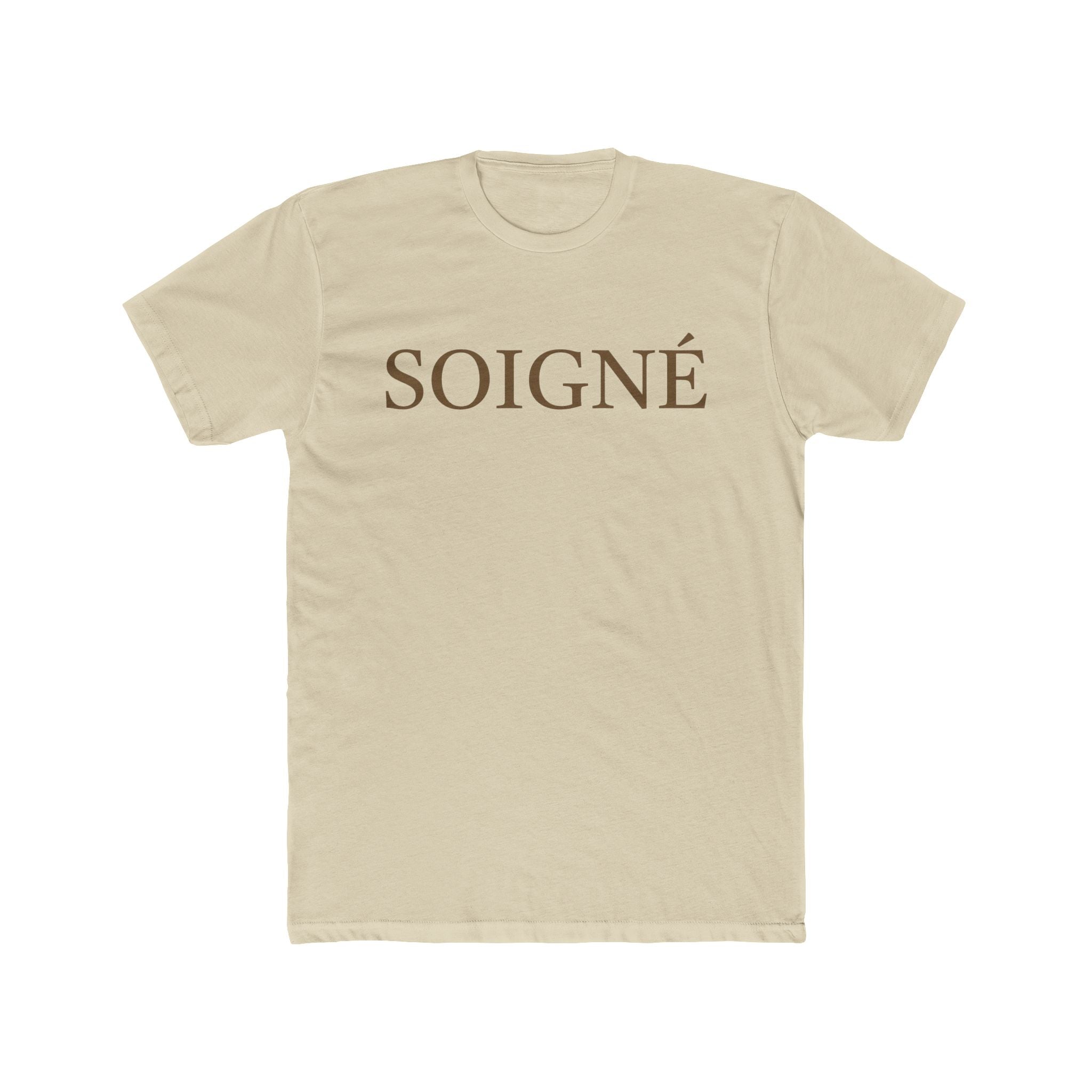 SOIGNÉ- Men's Essentials Tee brown script