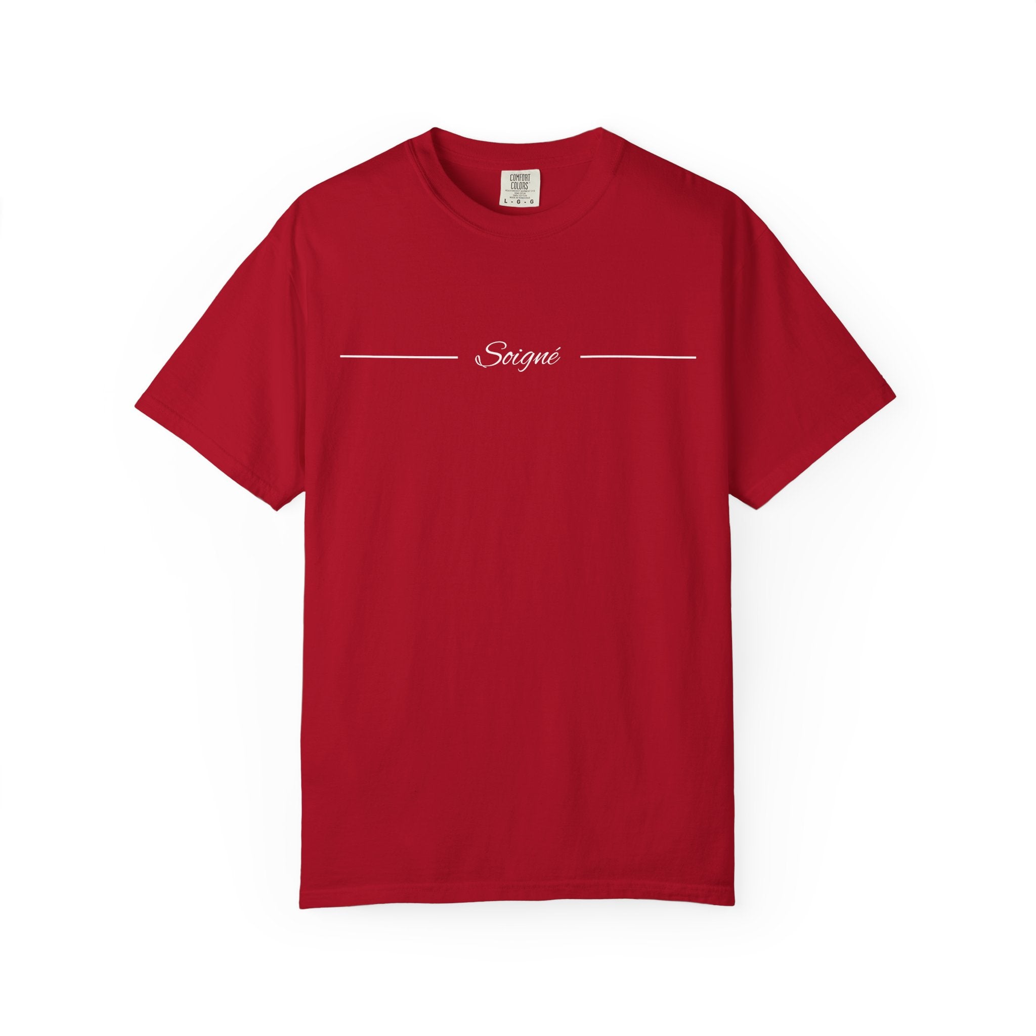 SOIGNÉ- Men's Essentials Tee white script
