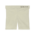 Soigné Women's Biker Shorts — Neutral Cream High-Waist Activewear