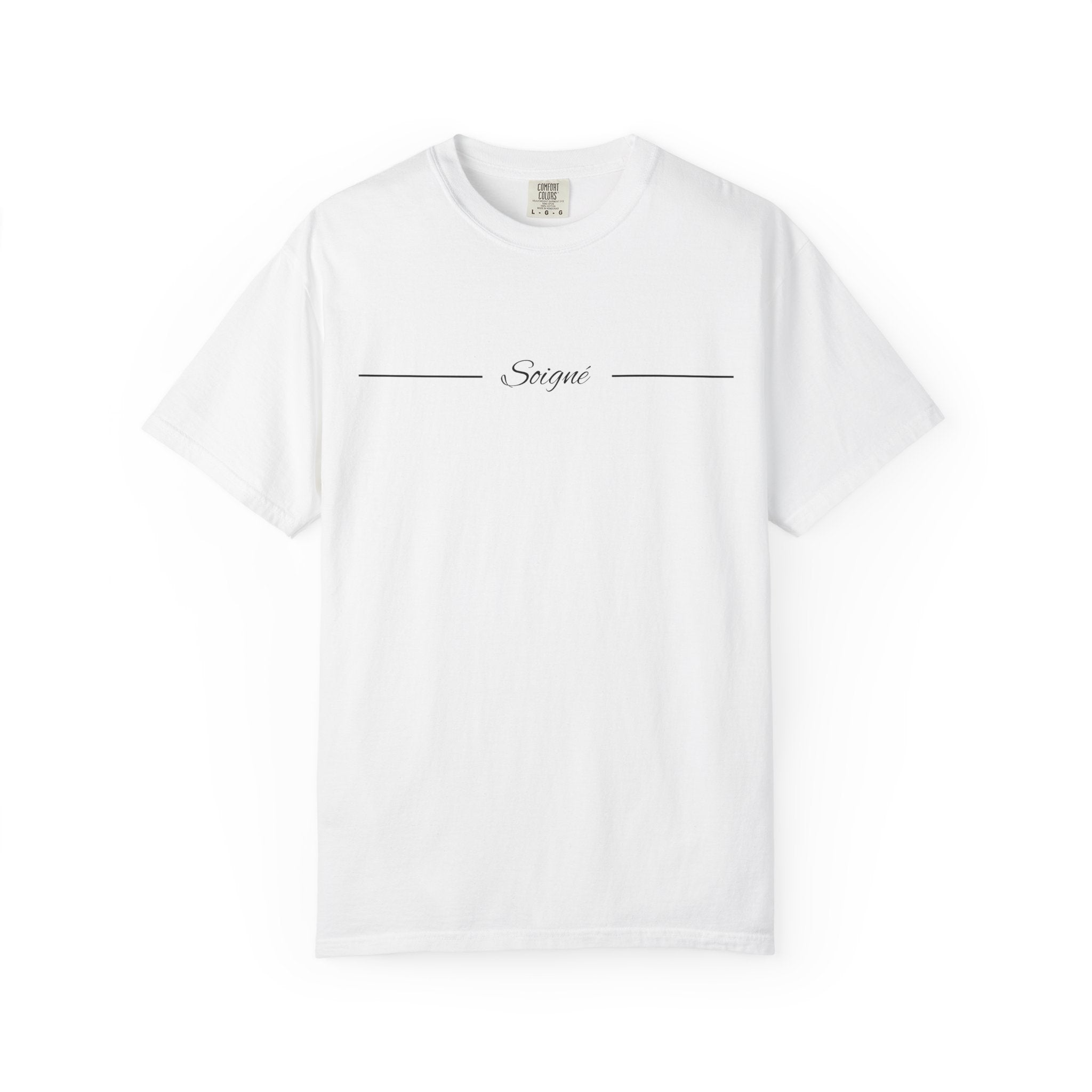 SOIGNÉ- Men's Essentials Tee black script