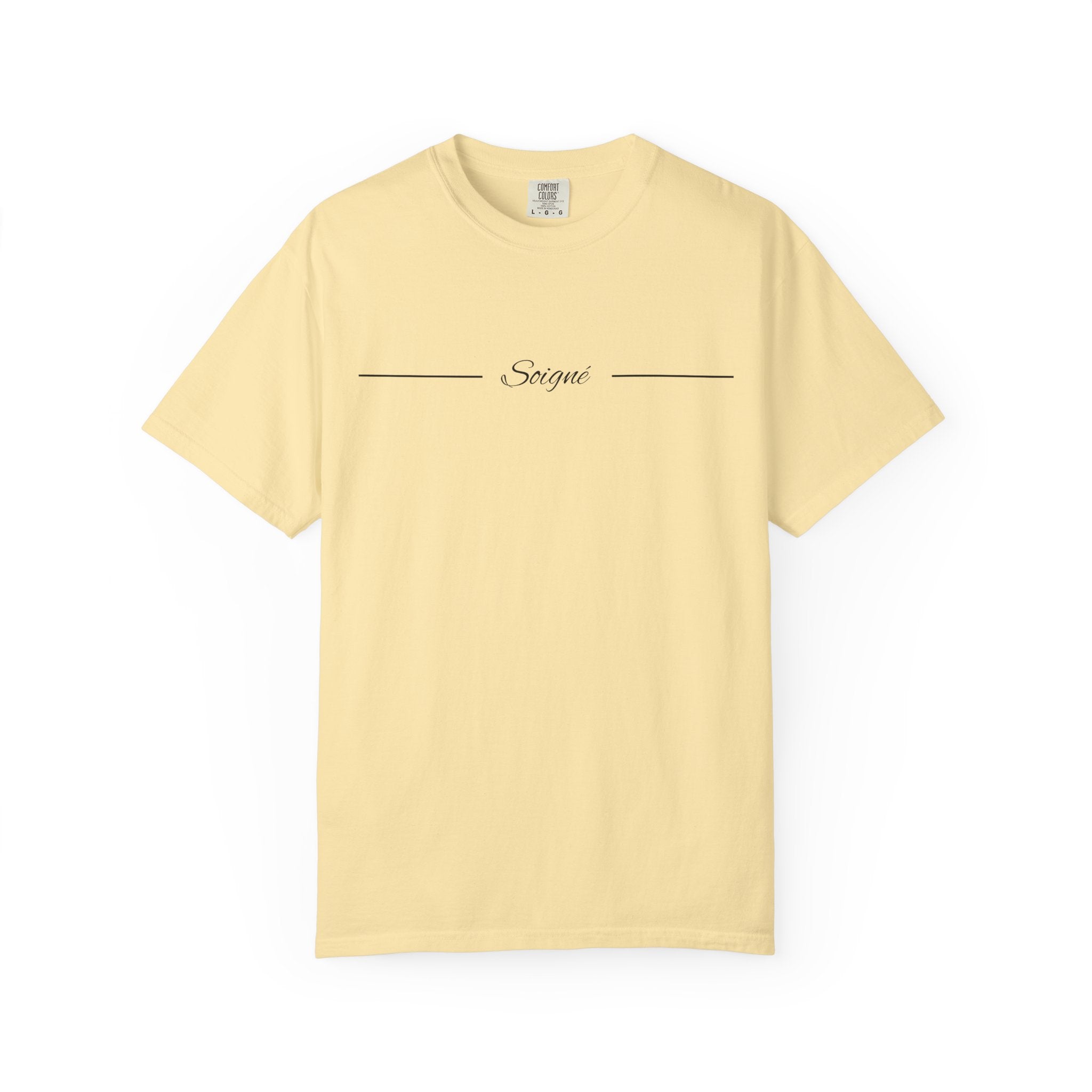 SOIGNÉ- Men's Essentials Tee black script