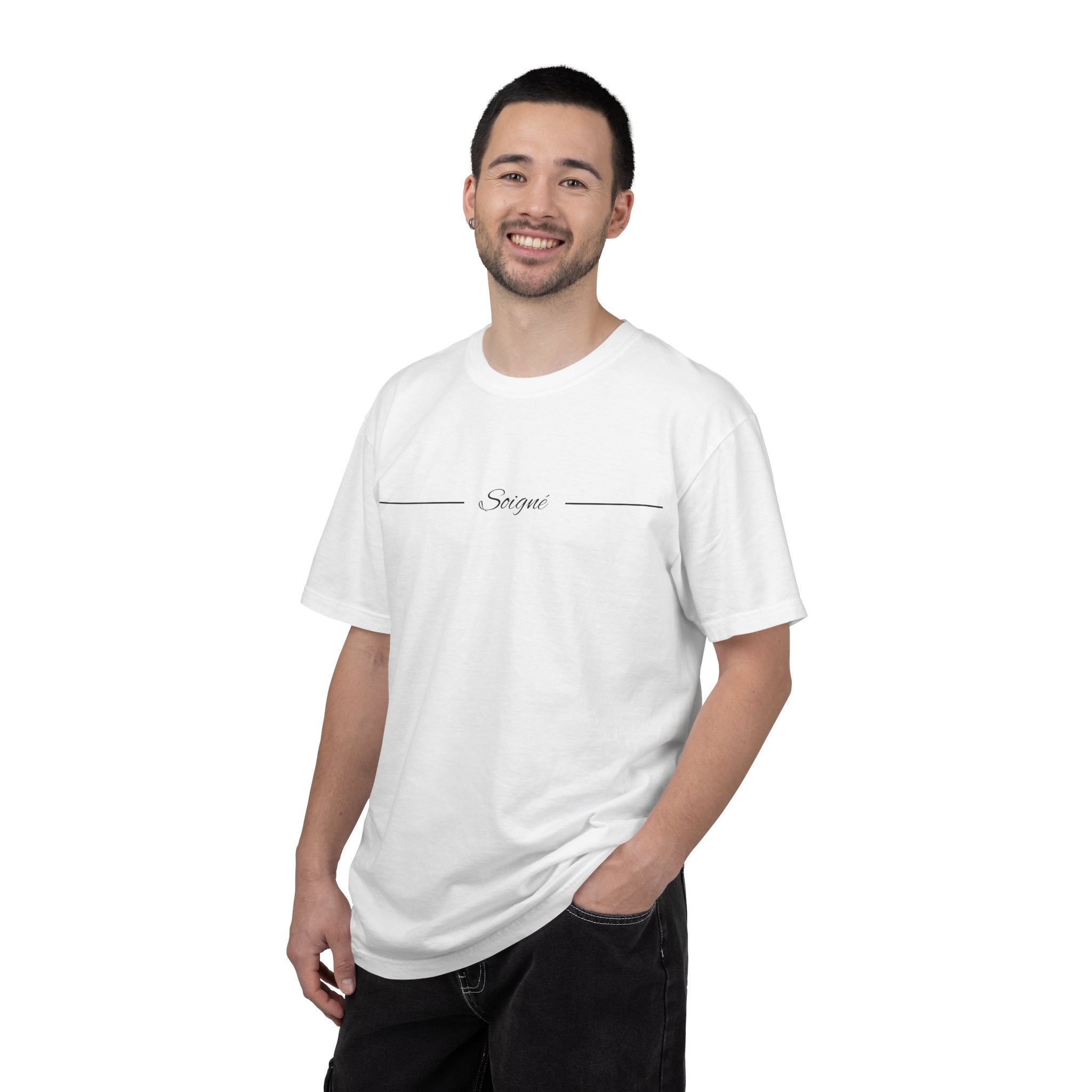 SOIGNÉ- Men's Essentials Tee black script