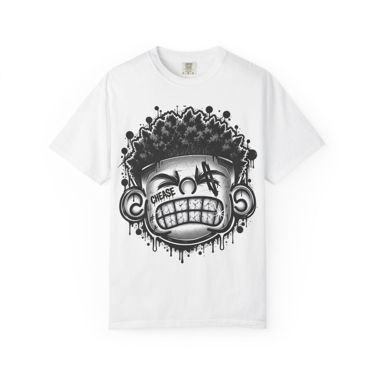 Graffiti Grin T-Shirt — Urban Street Art Tee with 'CHEESE' Graphic