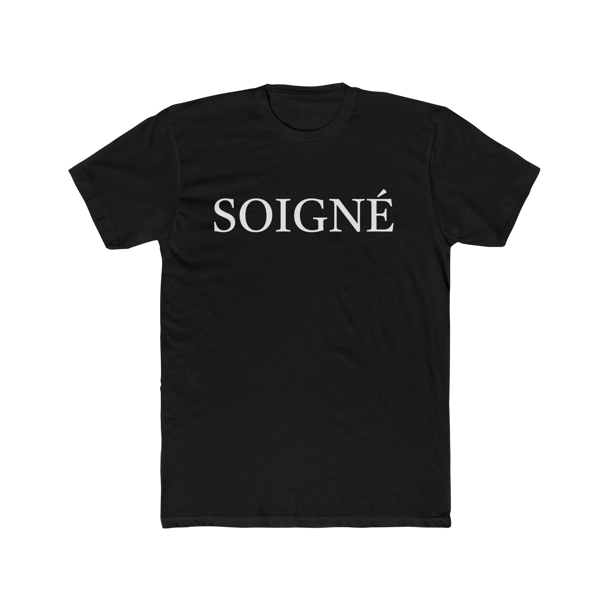 SOIGNÉ- Men's Essentials Tee white script