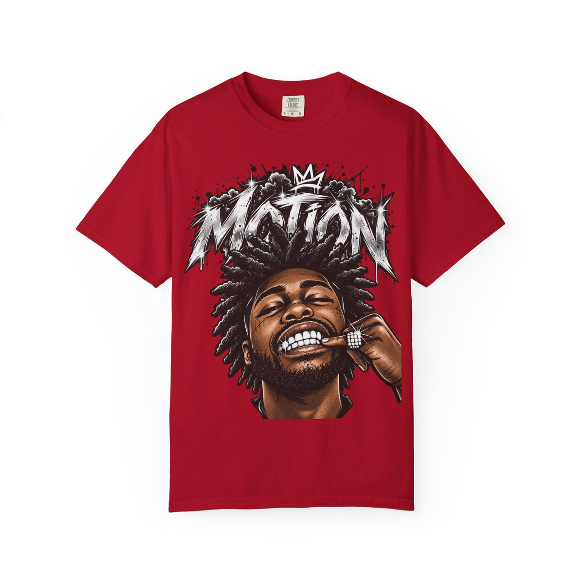 Graffiti Crown Portrait T-Shirt — 'MOTION' Hip-Hop Streetwear Graphic Tee