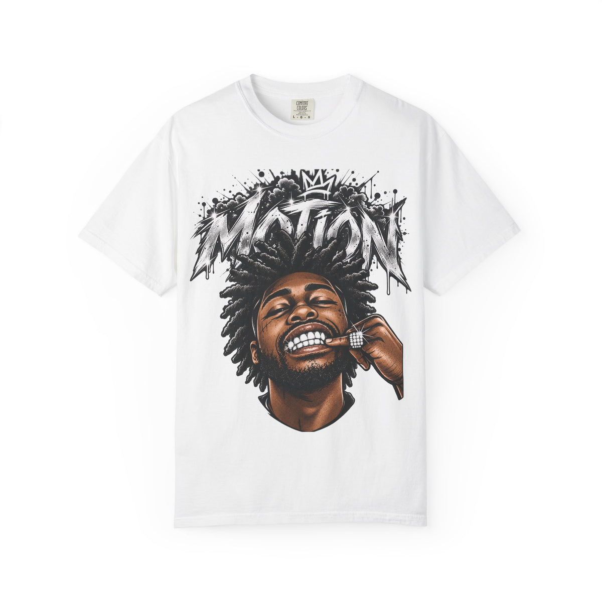 Graffiti Crown Portrait T-Shirt — 'MOTION' Hip-Hop Streetwear Graphic Tee