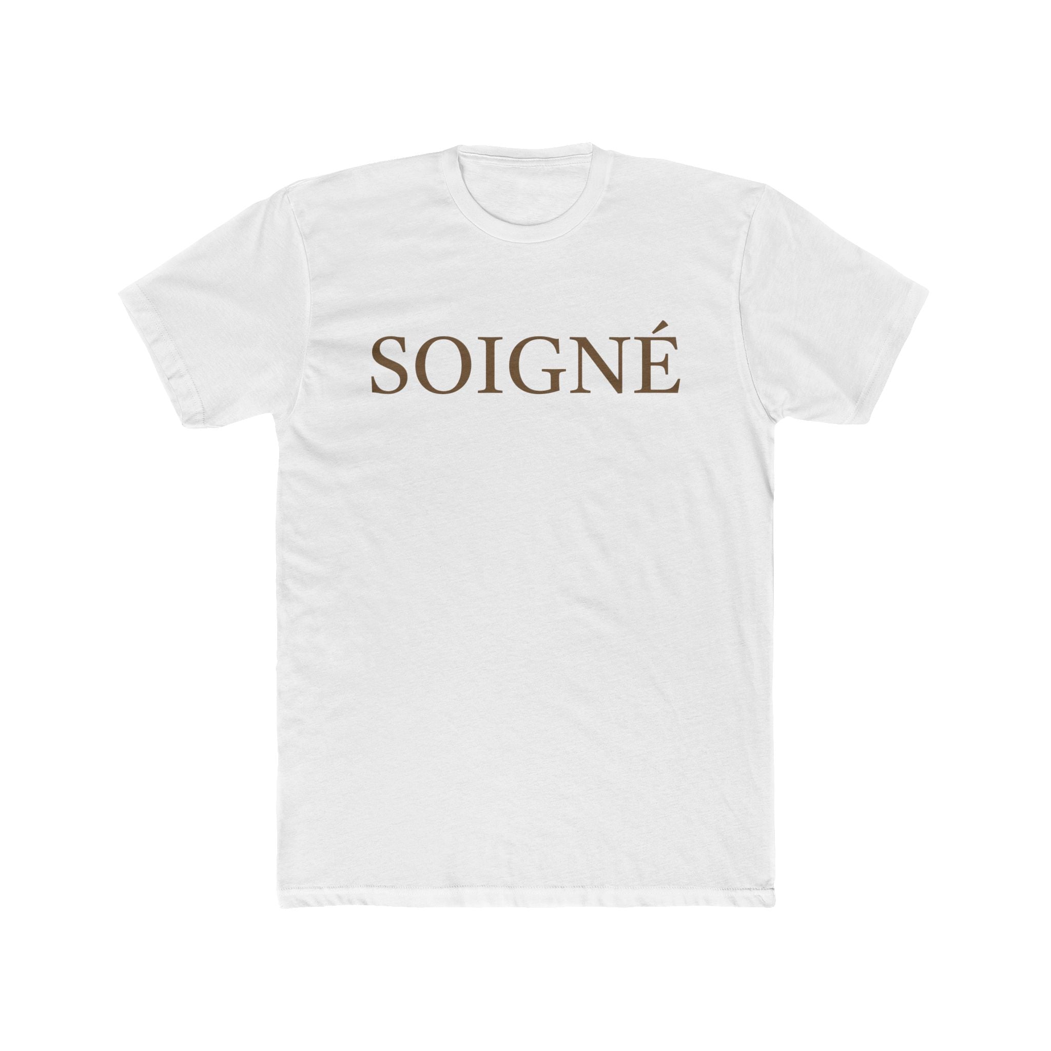 SOIGNÉ- Men's Essentials Tee brown script