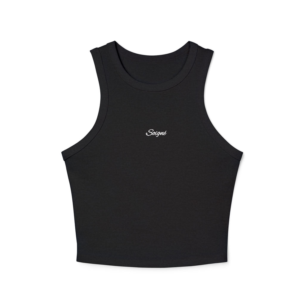 Women's Ribbed Racerback Tank Top — Cropped Micro-Rib Summer Layering Top