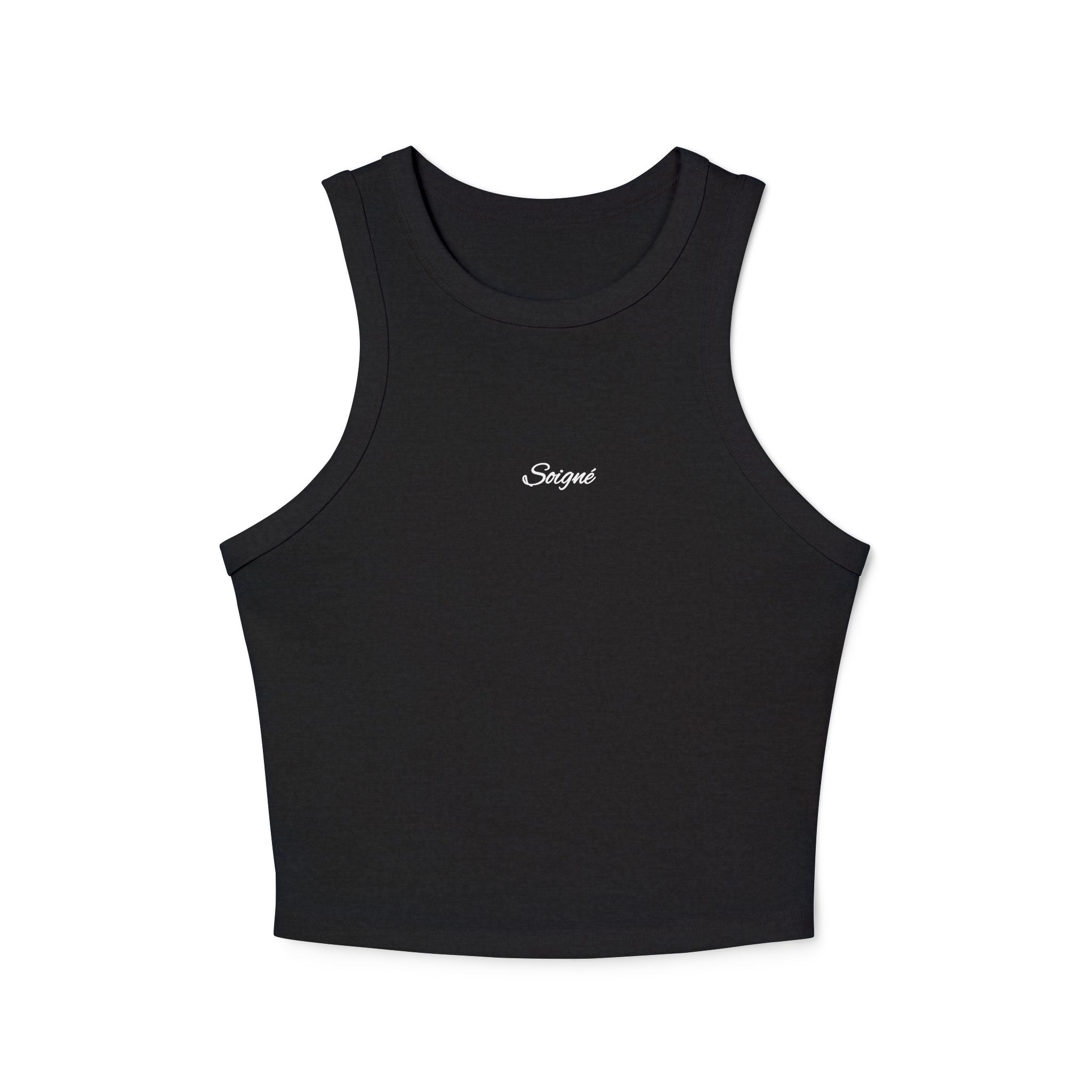 Women's Ribbed Racerback Tank Top — Cropped Micro-Rib Summer Layering Top