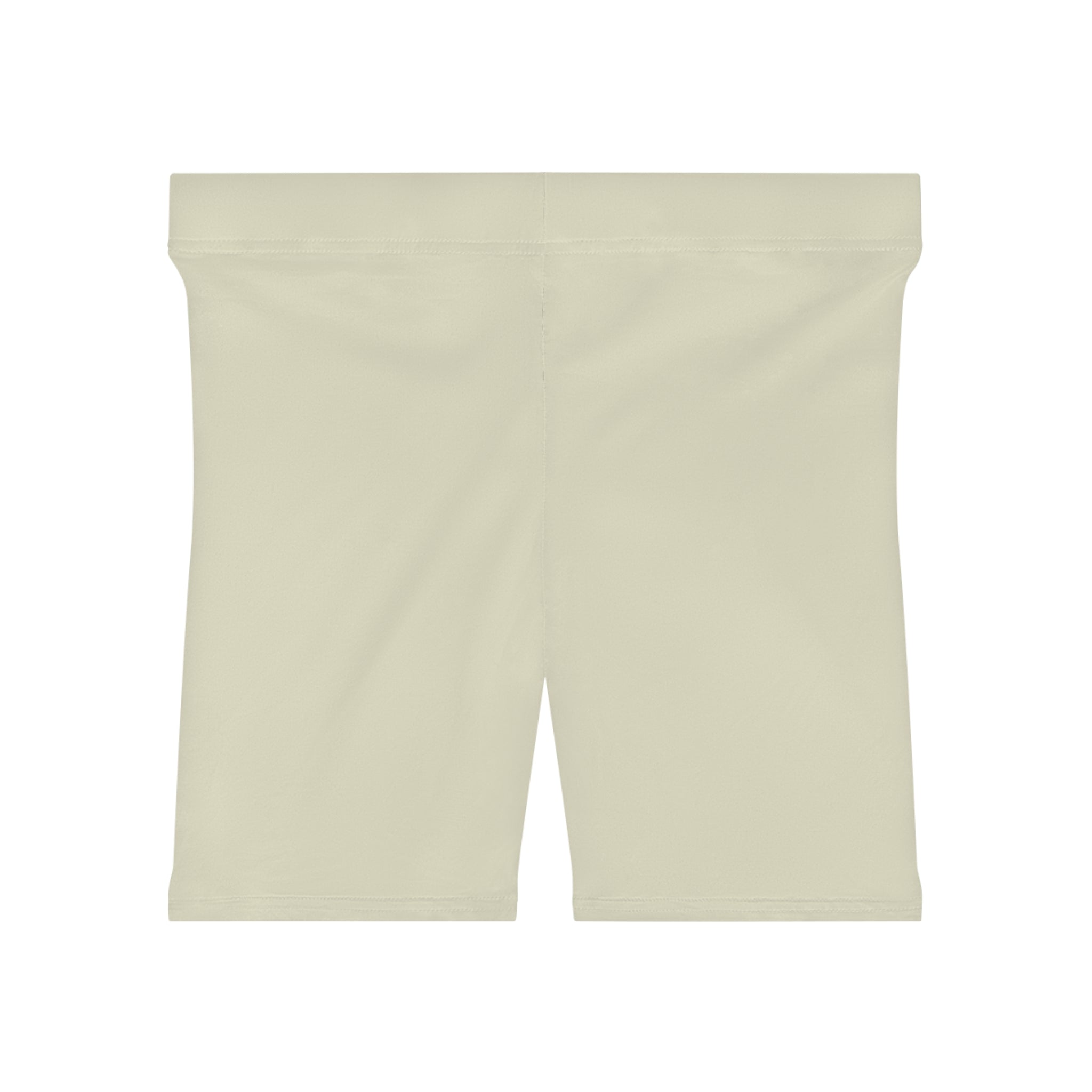 Soigné Women's Biker Shorts — Neutral Cream High-Waist Activewear