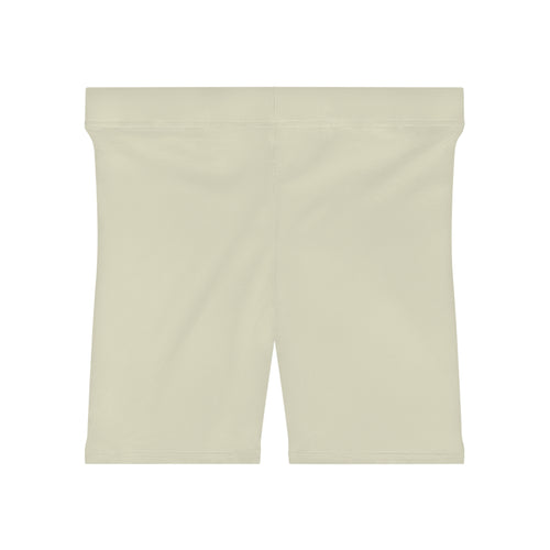 Soigné Women's Biker Shorts — Neutral Cream High-Waist Activewear